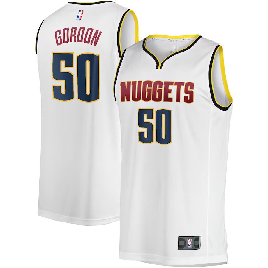 Men Denver Nuggets 50 Aaron Gordon Fanatics Branded White Fast Break Player NBA Jersey